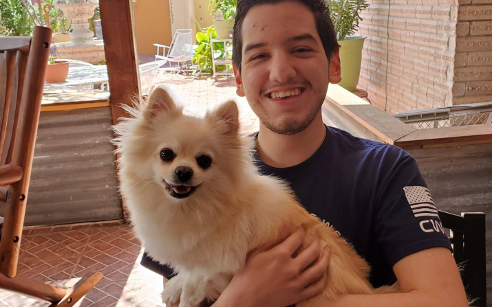 Christian Reyna and dog Camila