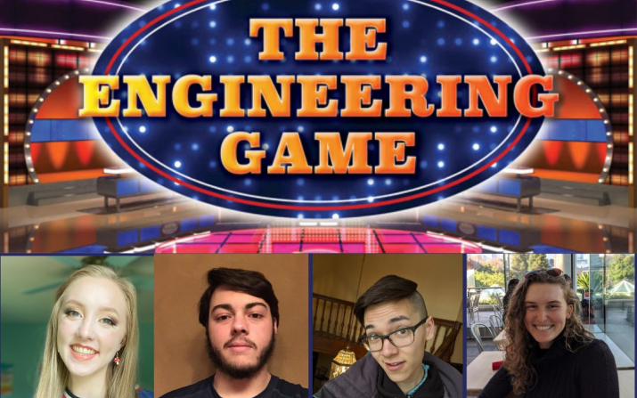 Connor Nee with the student team for The Engineering Game