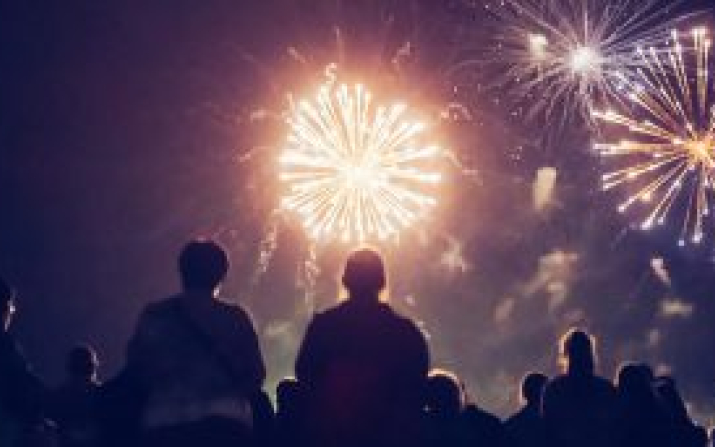 Image of people watching fireworks