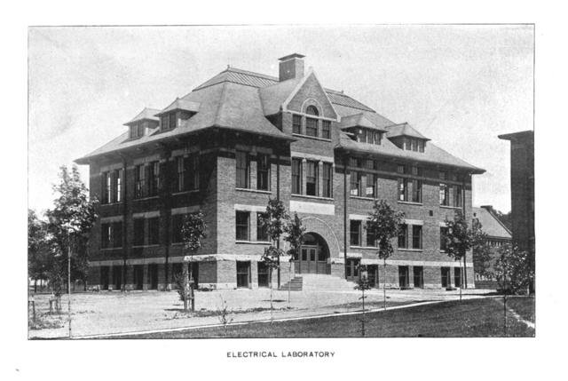 Black and white image of an Electrical Laboratory