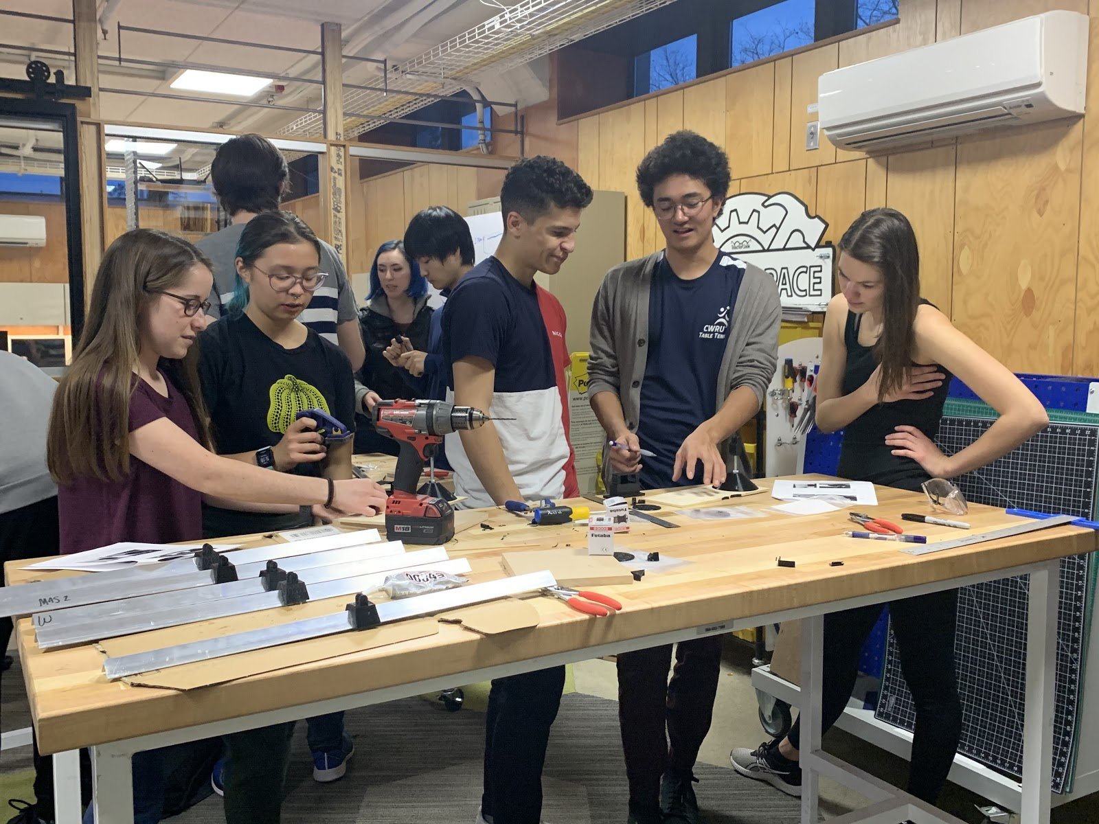 students working on a project