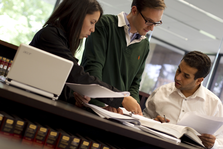 students in law library