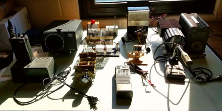 ham radios on a desk